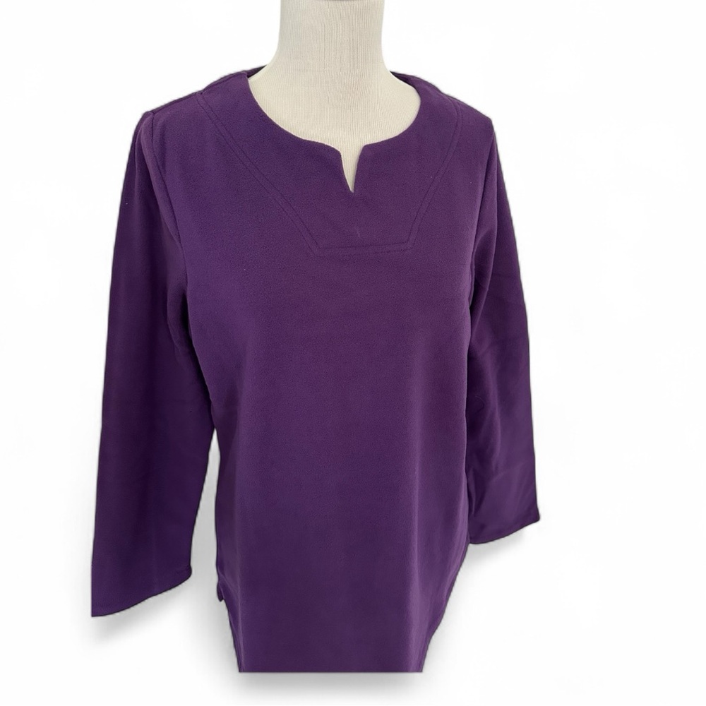 2 Piece Set Purple Sport Savvy Microfleece Pullover Top & Pants QVC New Sz S